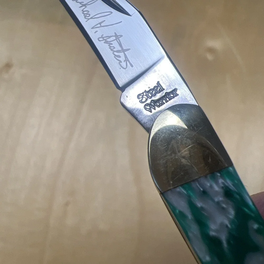 Rare! Michael‎ Prater Toothpick Knife Turquoise, Gold, Ivory Handle
